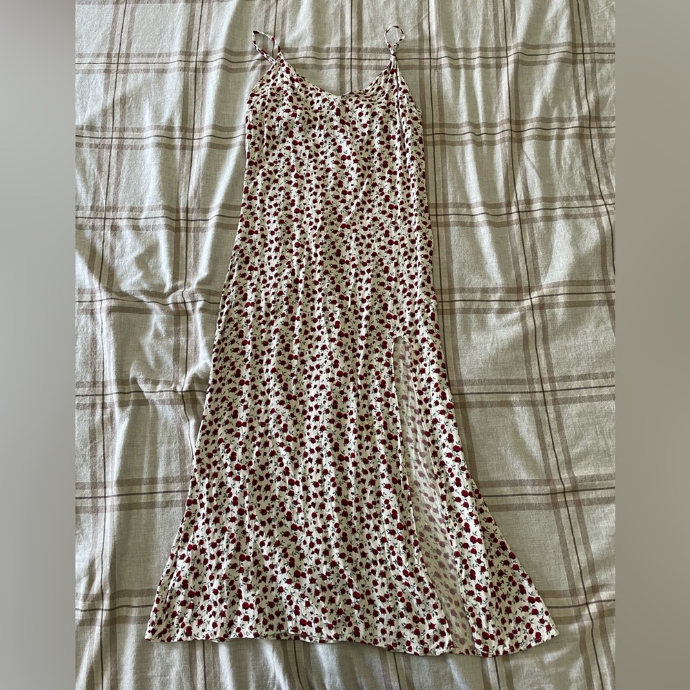 reformation crimini midi slip dress amber rose